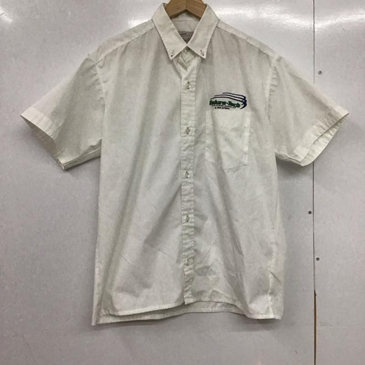 古着 USED シャツ、ブラウス 半袖 半袖シャツ カジュアルシャツ ポケットシャツ ワークシャツ M ロゴ、文字 白 / ホワイト /  メンズ USED 古着 中古 10146031