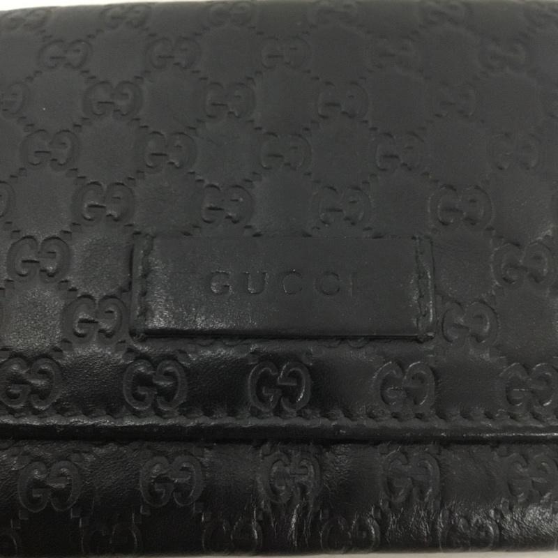 グッチ GUCCI カードケース 名刺入れ カードケース グッチシマ ロゴ、文字 黒 / ブラック /  メンズ USED 古着 中古 10146052