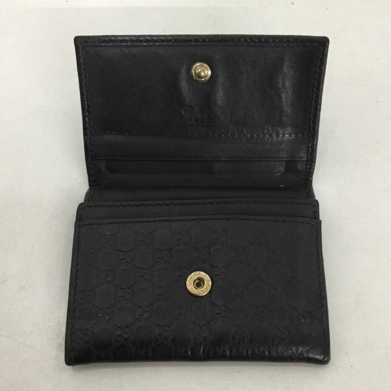 グッチ GUCCI カードケース 名刺入れ カードケース グッチシマ ロゴ、文字 黒 / ブラック /  メンズ USED 古着 中古 10146052