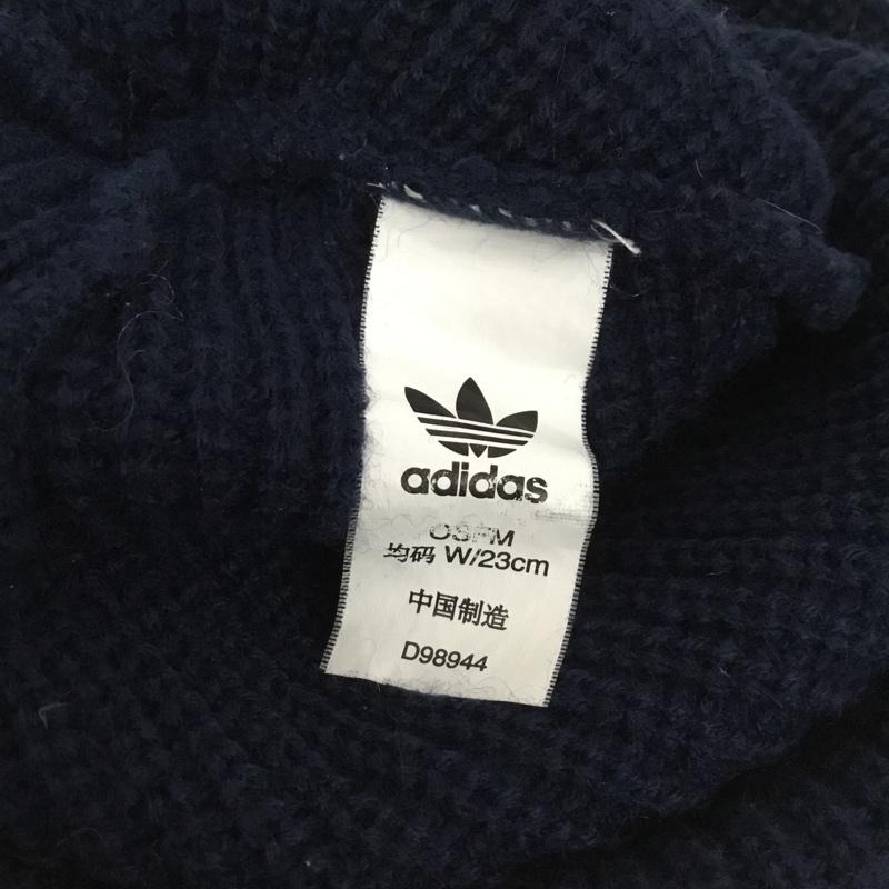 アディダス adidas 帽子 ニット帽 D98944 ポンポン付きビーニー ロゴ、文字 紺 / ネイビー /  メンズ USED 古着 中古 10146073