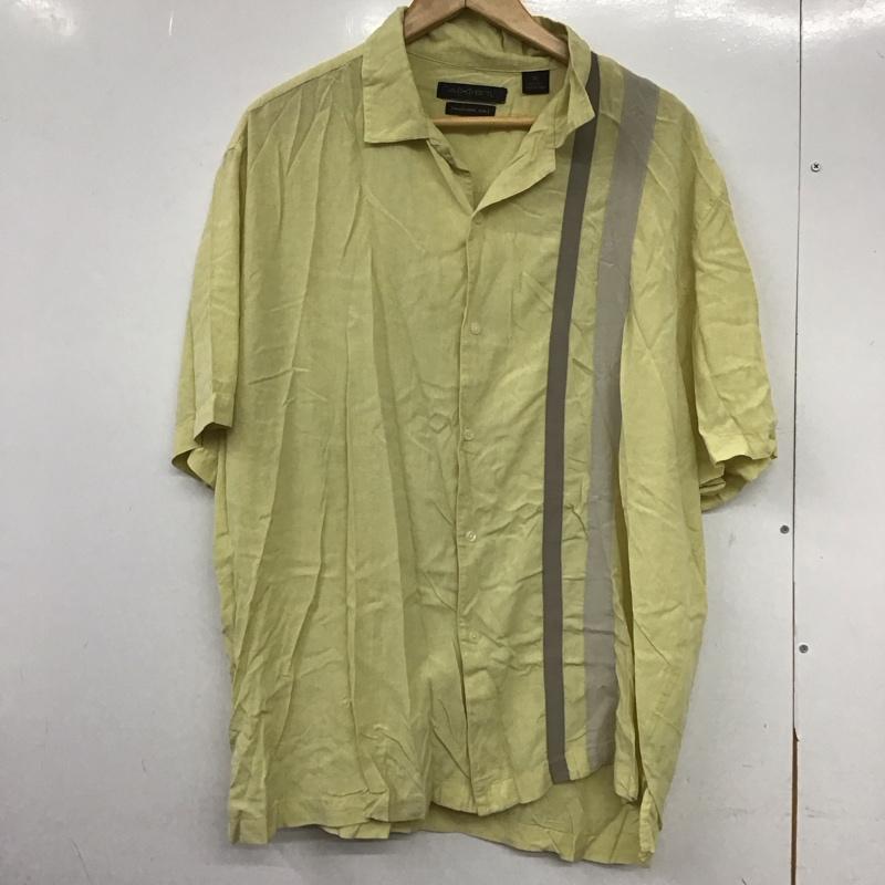 古着 USED シャツ、ブラウス 半袖 半袖シャツ プリントシャツ 古着 XL ストライプ 黄 / イエロー /  メンズ USED 古着 中古 10146088