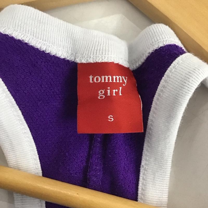 トミーガール tommy girl ワンピース ロングスカート ロングワンピース ノースリーブワンピース タイトスカート S ロゴ、文字 紫 / パープル /  レディース USED 古着 中古 10146123