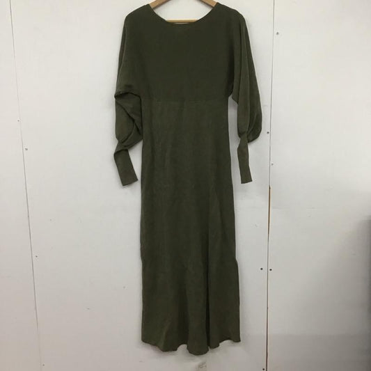 スピック＆スパン Spick & Span ワンピース ロングスカート 長袖ロングワンピース タイトワンピース カジュアルワンピース FREE 無地 カーキ / カーキ /  レディース USED 古着 中古 10146147