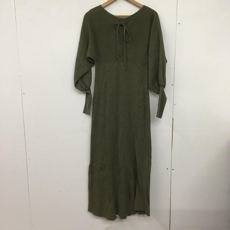 スピック＆スパン Spick & Span ワンピース ロングスカート 長袖ロングワンピース タイトワンピース カジュアルワンピース FREE 無地 カーキ / カーキ /  レディース USED 古着 中古 10146147