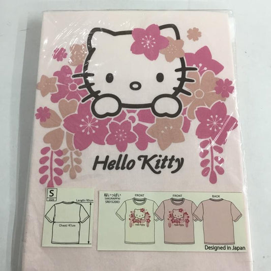 豊天商店 ぶーでんしょうてん Tシャツ 半袖 桜いっぱい キティちゃん S プリント X キャラクター 桃 / ピンク /  レディース USED 古着 中古 10146221