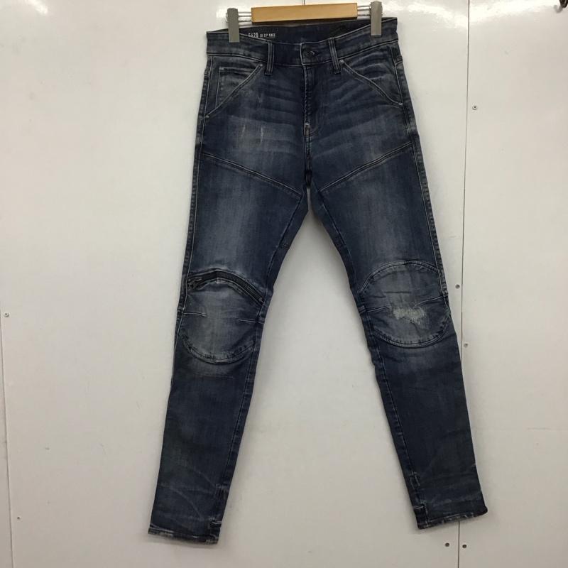 ジースターロゥ G-STAR RAW パンツ デニム、ジーンズ デニムパンツ スリムパンツ カジュアルパンツ ストレッチパンツ 29インチ ダメージ加工 インディゴ / インディゴ /  メンズ USED 古着 中古 10146226