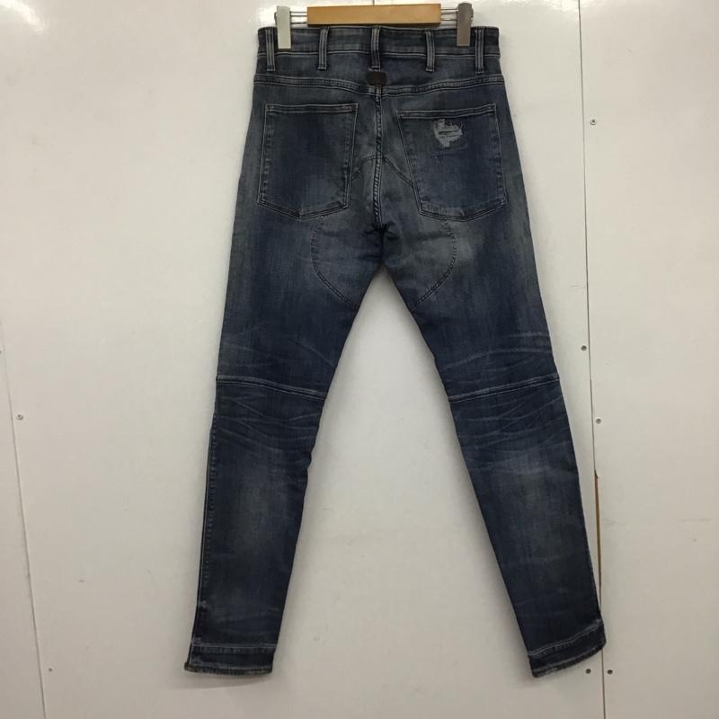 ジースターロゥ G-STAR RAW パンツ デニム、ジーンズ デニムパンツ スリムパンツ カジュアルパンツ ストレッチパンツ 29インチ ダメージ加工 インディゴ / インディゴ /  メンズ USED 古着 中古 10146226