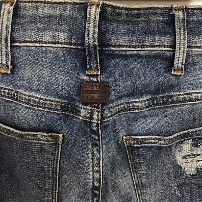 ジースターロゥ G-STAR RAW パンツ デニム、ジーンズ デニムパンツ スリムパンツ カジュアルパンツ ストレッチパンツ 29インチ ダメージ加工 インディゴ / インディゴ /  メンズ USED 古着 中古 10146226
