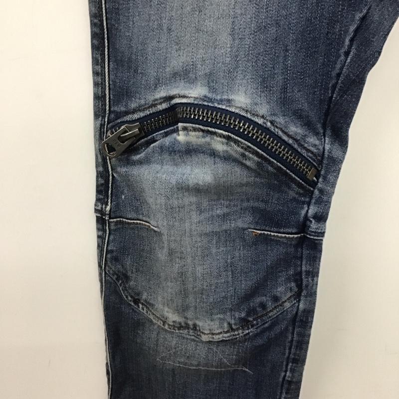 ジースターロゥ G-STAR RAW パンツ デニム、ジーンズ デニムパンツ スリムパンツ カジュアルパンツ ストレッチパンツ 29インチ ダメージ加工 インディゴ / インディゴ /  メンズ USED 古着 中古 10146226