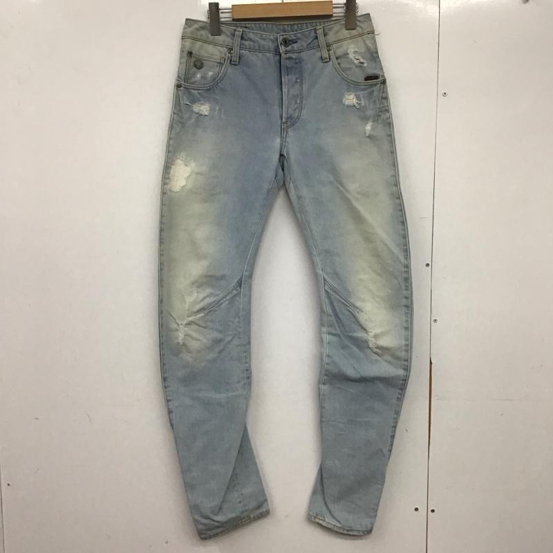 ジースターロゥ G-STAR RAW パンツ デニム、ジーンズ デニムパンツ スリムパンツ カジュアルパンツ 27インチ ダメージ加工 インディゴ / インディゴ /  メンズ USED 古着 中古 10146228
