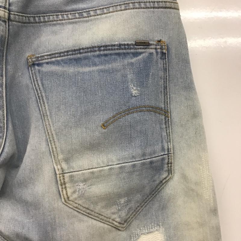 ジースターロゥ G-STAR RAW パンツ デニム、ジーンズ デニムパンツ スリムパンツ カジュアルパンツ 27インチ ダメージ加工 インディゴ / インディゴ /  メンズ USED 古着 中古 10146228