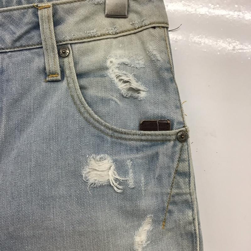 ジースターロゥ G-STAR RAW パンツ デニム、ジーンズ デニムパンツ スリムパンツ カジュアルパンツ 27インチ ダメージ加工 インディゴ / インディゴ /  メンズ USED 古着 中古 10146228
