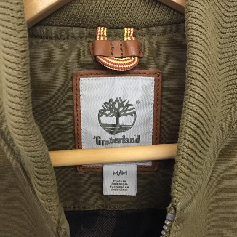 ティンバーランド Timberland ジャケット、上着 ジャケット、ブレザー ジップアップジャケット アウター M ロゴ、文字 カーキ / カーキ /  メンズ USED 古着 中古 10146242
