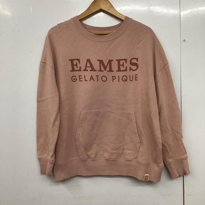 ジェラートピケ gelato pique トレーナー 長袖 EAMES ONE SIZE ロゴ、文字 桃 / ピンク /  レディース USED 古着 中古 10146285