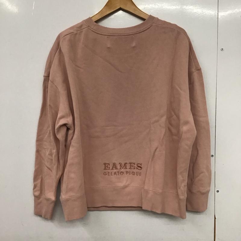 ジェラートピケ gelato pique トレーナー 長袖 EAMES ONE SIZE ロゴ、文字 桃 / ピンク /  レディース USED 古着 中古 10146285