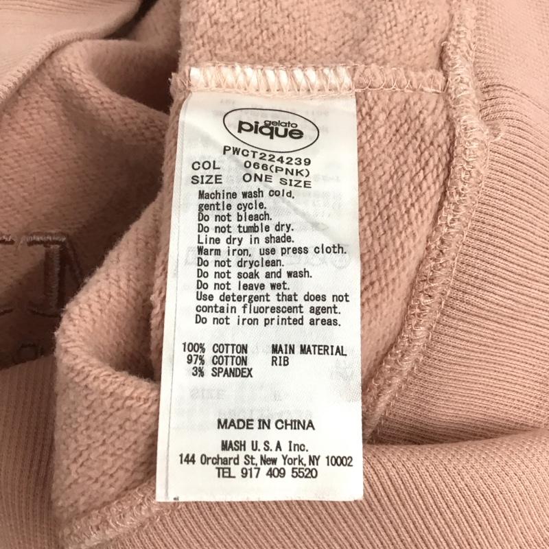 ジェラートピケ gelato pique トレーナー 長袖 EAMES ONE SIZE ロゴ、文字 桃 / ピンク /  レディース USED 古着 中古 10146285