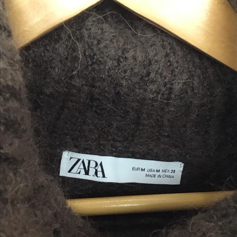 ザラ ZARA ニット、セーター 長袖 M 無地 茶 / ブラウン /  レディース USED 古着 中古 10146296