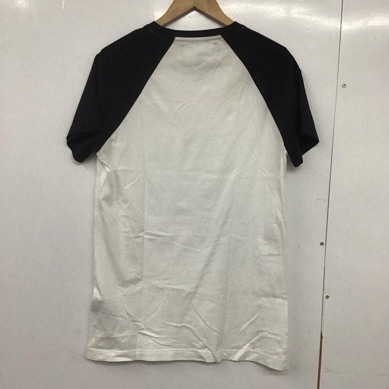 ハイドロゲン HYDROGEN Tシャツ 半袖 ラグランスリーブ クルーネック スカル ドクロ S ワンポイント 白 / ホワイト / X 黒 / ブラック /  メンズ USED 古着 中古 10146342