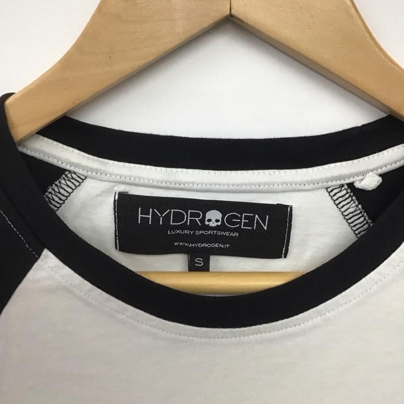 ハイドロゲン HYDROGEN Tシャツ 半袖 ラグランスリーブ クルーネック スカル ドクロ S ワンポイント 白 / ホワイト / X 黒 / ブラック /  メンズ USED 古着 中古 10146342