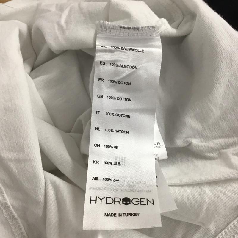 ハイドロゲン HYDROGEN Tシャツ 半袖 ラグランスリーブ クルーネック スカル ドクロ S ワンポイント 白 / ホワイト / X 黒 / ブラック /  メンズ USED 古着 中古 10146342