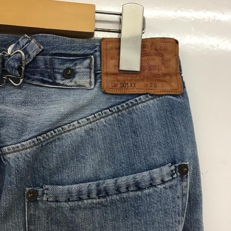 リーバイス Levi s パンツ デニム、ジーンズ 90501-0011 501xx W28 ボタンフライ 28インチ 無地 青 / ブルー /  メンズ USED 古着 中古 10146365