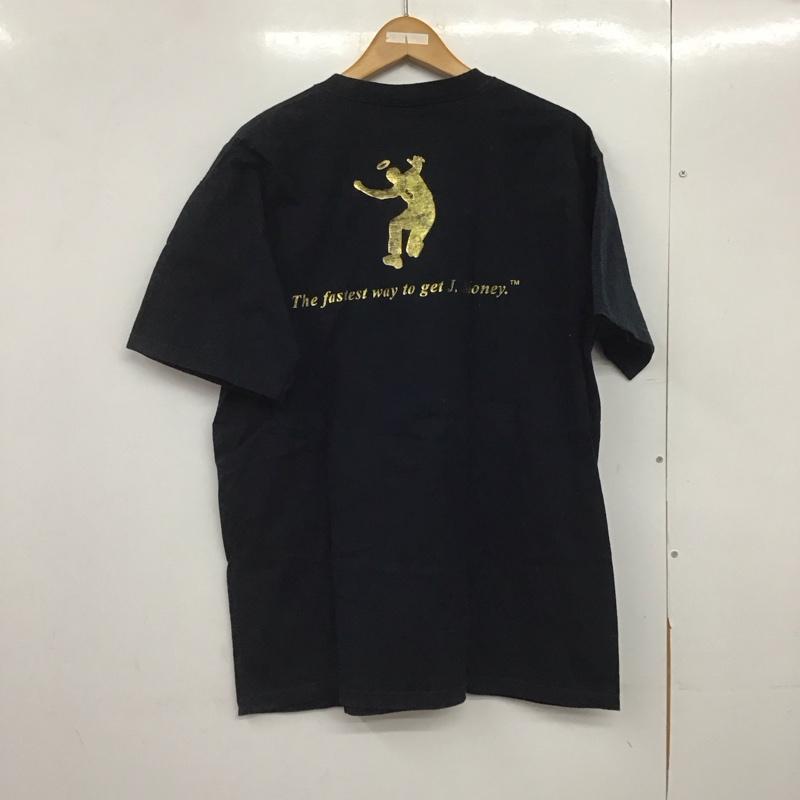ユニオン UNION Tシャツ 半袖 クルーネック バックプリント ロゴ、文字 黒 / ブラック /  メンズ USED 古着 中古 10146366