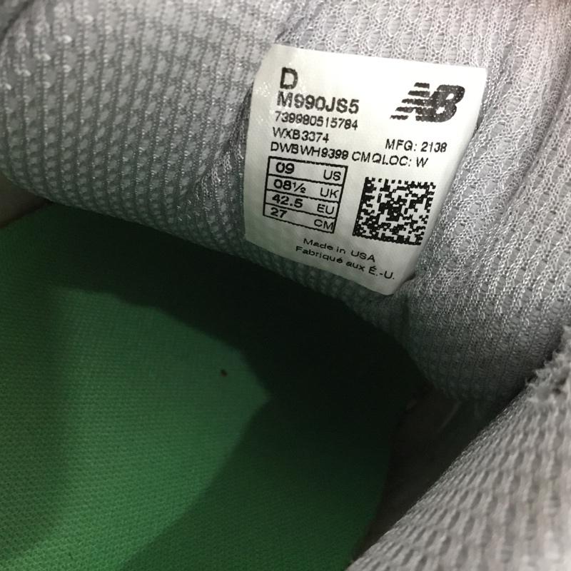 ニューバランス New Balance スニーカー スニーカー M990JS5 USA製 MADE IN USA 27cm 箱有 27.0cm ロゴ、文字 灰 / グレー /  メンズ USED 古着 中古 10146368