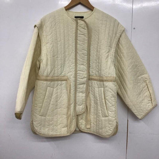 ダブルクローゼット w closet ジャケット、上着 ジャケット、ブレザー 323664 縦ステッチキルティング袖取り外しジャケット 無地 アイボリー / アイボリー /  レディース USED 古着 中古 10146386