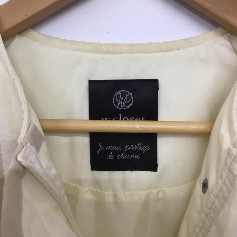 ダブルクローゼット w closet ジャケット、上着 ジャケット、ブレザー 323664 縦ステッチキルティング袖取り外しジャケット 無地 アイボリー / アイボリー /  レディース USED 古着 中古 10146386