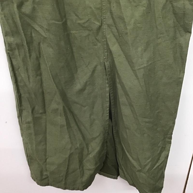 古着 USED ワンピース ロングスカート YU791083AD yuw ジャンパースカート ジャンスカ 前スリット FREE 無地 カーキ / カーキ /  レディース USED 古着 中古 10146497