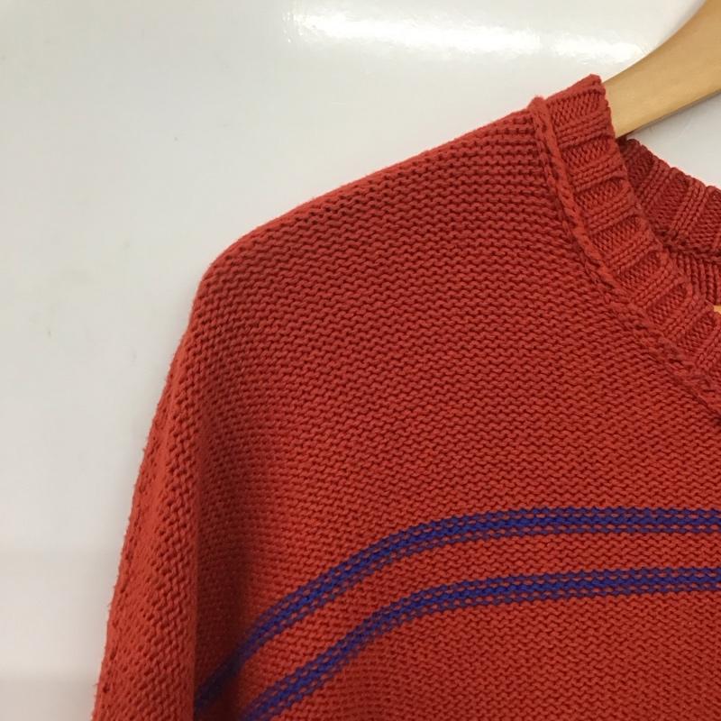 ダイリク DAIRIKU ニット、セーター 長袖 19AW K-1 Insideoutborderknit コットン FREE ボーダー柄 橙 / オレンジ / X 青 / ブルー /  メンズ USED 古着 中古 10146530