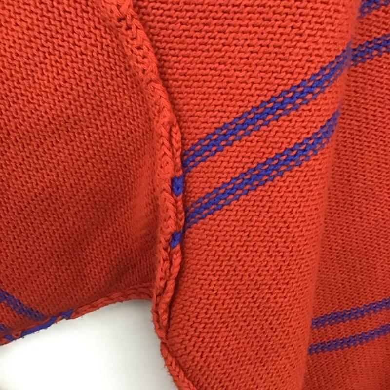 ダイリク DAIRIKU ニット、セーター 長袖 19AW K-1 Insideoutborderknit コットン FREE ボーダー柄 橙 / オレンジ / X 青 / ブルー /  メンズ USED 古着 中古 10146530