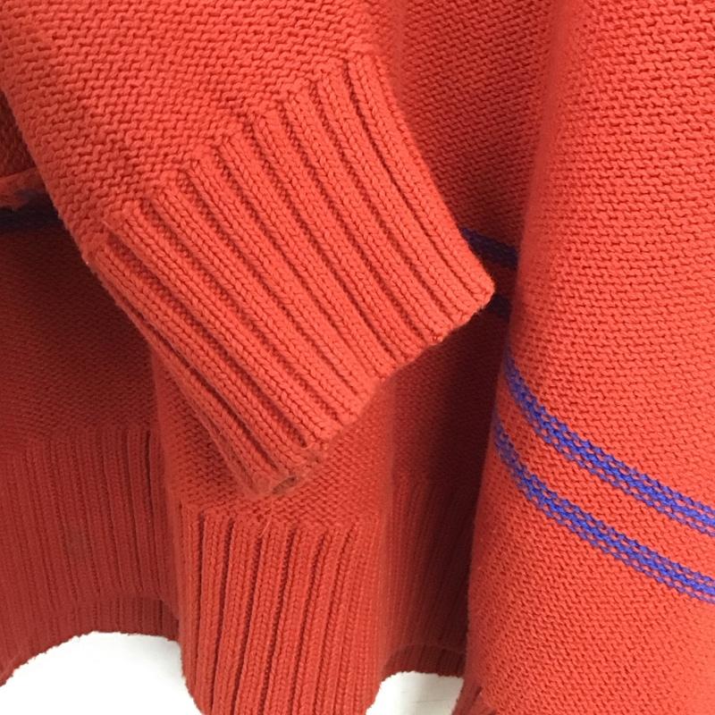 ダイリク DAIRIKU ニット、セーター 長袖 19AW K-1 Insideoutborderknit コットン FREE ボーダー柄 橙 / オレンジ / X 青 / ブルー /  メンズ USED 古着 中古 10146530