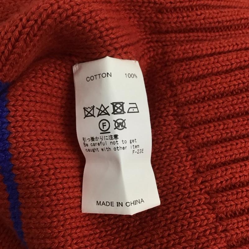 ダイリク DAIRIKU ニット、セーター 長袖 19AW K-1 Insideoutborderknit コットン FREE ボーダー柄 橙 / オレンジ / X 青 / ブルー /  メンズ USED 古着 中古 10146530