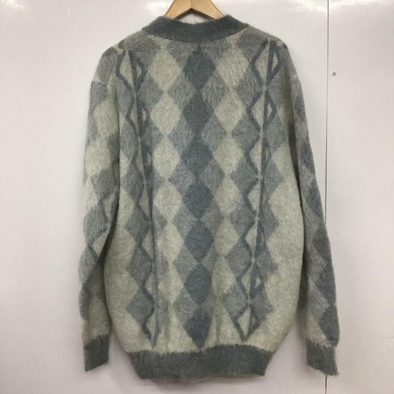 ディオール DIOR カーディガン 長袖 213M236AT427 Vネック モヘヤ混 L  白 / ホワイト / X 灰 / グレー /  メンズ USED 古着 中古 10146538