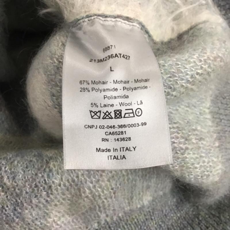 ディオール DIOR カーディガン 長袖 213M236AT427 Vネック モヘヤ混 L  白 / ホワイト / X 灰 / グレー /  メンズ USED 古着 中古 10146538