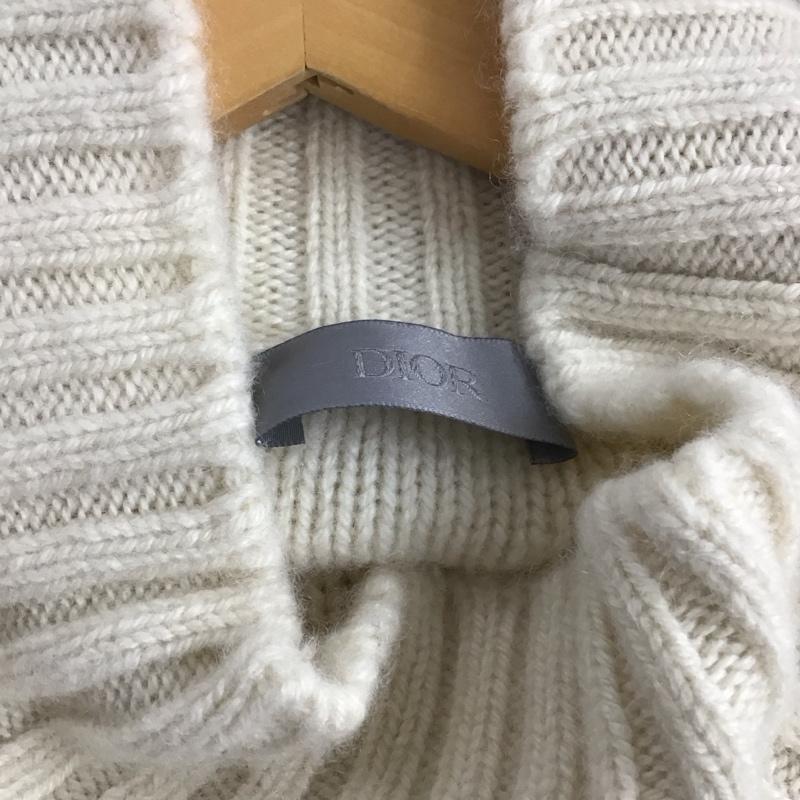 ディオール DIOR ニット、セーター 長袖 113M616AT183 CD刺繍 カシミヤ タートルネック ハイネック XL ロゴ、文字 アイボリー / アイボリー /  メンズ USED 古着 中古 10146539