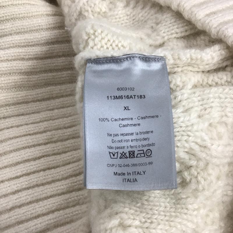 ディオール DIOR ニット、セーター 長袖 113M616AT183 CD刺繍 カシミヤ タートルネック ハイネック XL ロゴ、文字 アイボリー / アイボリー /  メンズ USED 古着 中古 10146539
