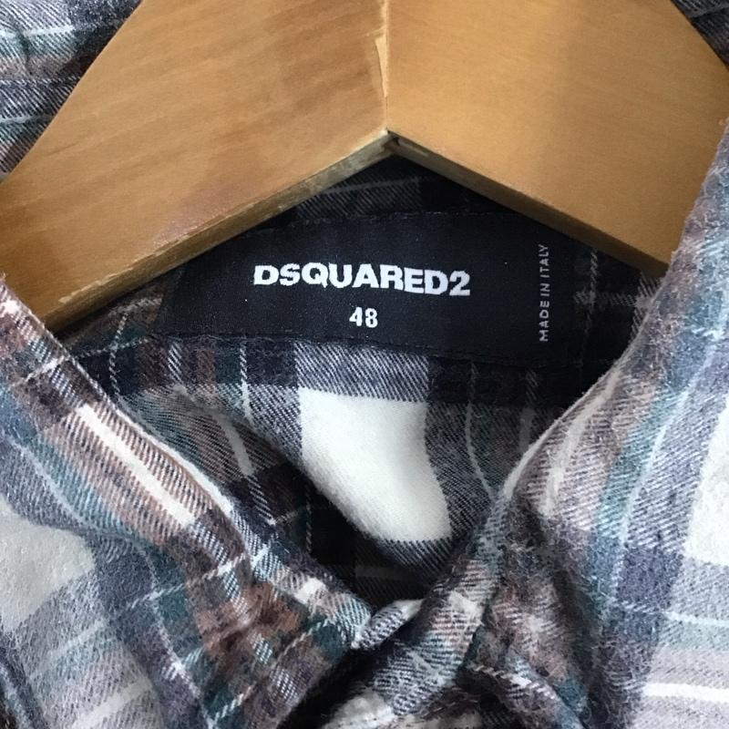 ディースクエアード2 DSQUARED2 シャツ、ブラウス 長袖 S74DM0546 S53994 イタリア製 コットン ネルシャツ ロゴプレート 48 チェック マルチカラー / マルチカラー /  メンズ USED 古着 中古 10146541