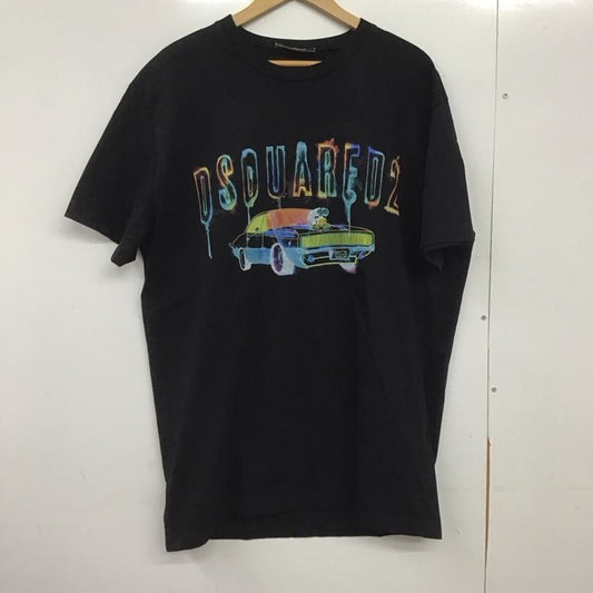 ディースクエアード2 DSQUARED2 Tシャツ 半袖 S74GD0993 S23009 クルーネック プリント XXL ロゴ、文字 黒 / ブラック /  メンズ USED 古着 中古 10146542