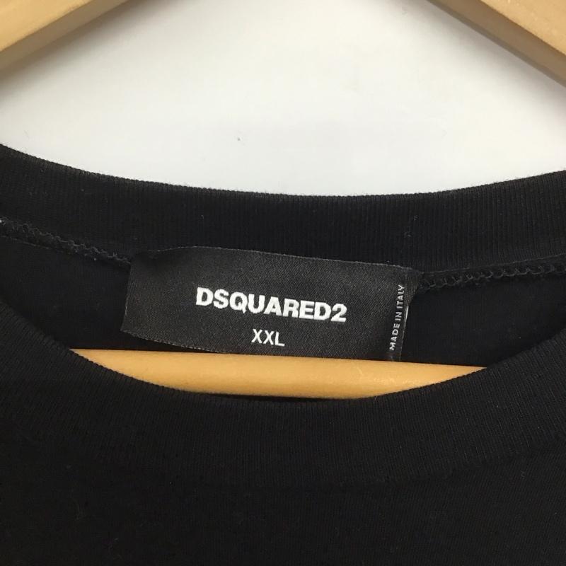 ディースクエアード2 DSQUARED2 Tシャツ 半袖 S74GD0993 S23009 クルーネック プリント XXL ロゴ、文字 黒 / ブラック /  メンズ USED 古着 中古 10146542