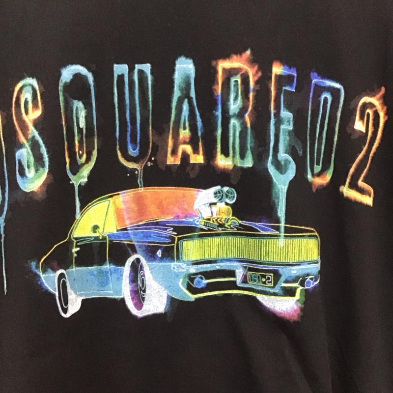 ディースクエアード2 DSQUARED2 Tシャツ 半袖 S74GD0993 S23009 クルーネック プリント XXL ロゴ、文字 黒 / ブラック /  メンズ USED 古着 中古 10146542