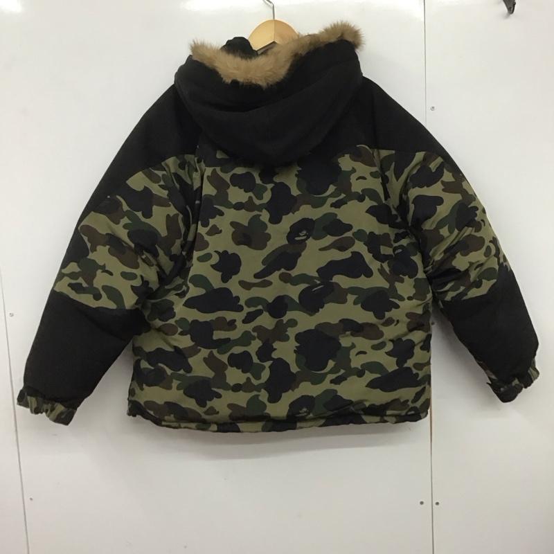 アベイシングエイプ A BATHING APE ジャケット、上着 ダウンジャケット ジップアップダウンジャケット アウターフード付きジャケット XL カモフラージュ柄・迷彩 マルチカラー / マルチカラー /  メンズ USED 古着 中古 10146569