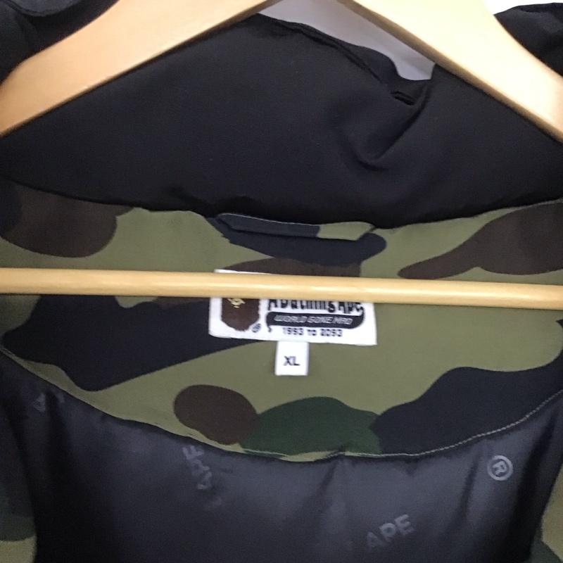 アベイシングエイプ A BATHING APE ジャケット、上着 ダウンジャケット ジップアップダウンジャケット アウターフード付きジャケット XL カモフラージュ柄・迷彩 マルチカラー / マルチカラー /  メンズ USED 古着 中古 10146569