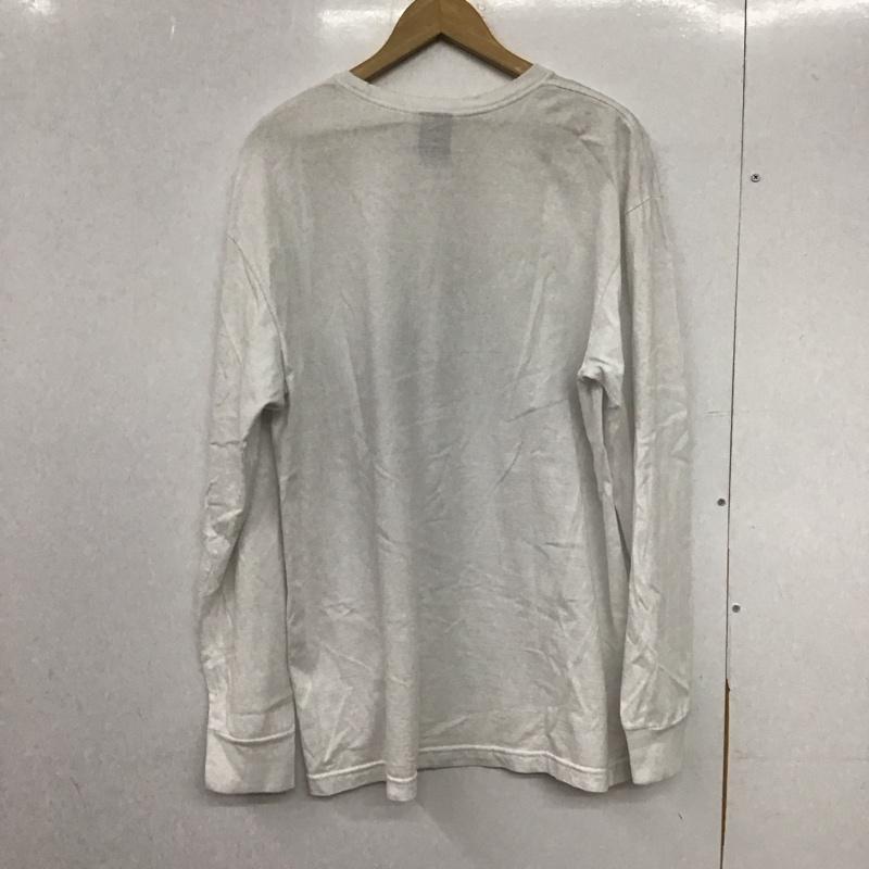 ステューシー STUSSY カットソー 長袖 長袖カットソー プリントカットソー クルーネック L ロゴ、文字 白 / ホワイト /  メンズ USED 古着 中古 10146573