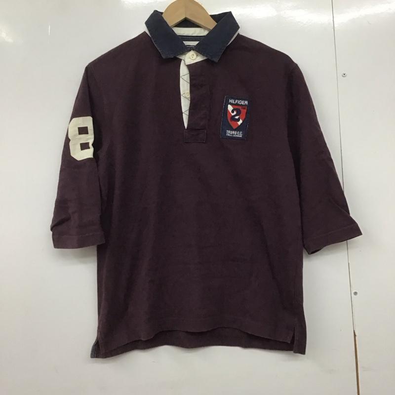 トミー TOMMY ポロシャツ 長袖 長袖ポロシャツ 長袖カットソー カラーシャツ S ロゴ、文字 紫 / パープル /  メンズ USED 古着 中古 10146575