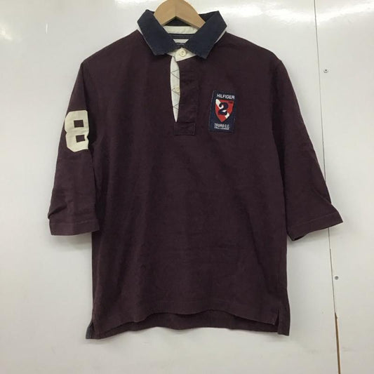 トミー TOMMY ポロシャツ 長袖 長袖ポロシャツ 長袖カットソー カラーシャツ S ロゴ、文字 紫 / パープル /  メンズ USED 古着 中古 10146575