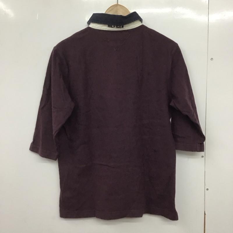 トミー TOMMY ポロシャツ 長袖 長袖ポロシャツ 長袖カットソー カラーシャツ S ロゴ、文字 紫 / パープル /  メンズ USED 古着 中古 10146575