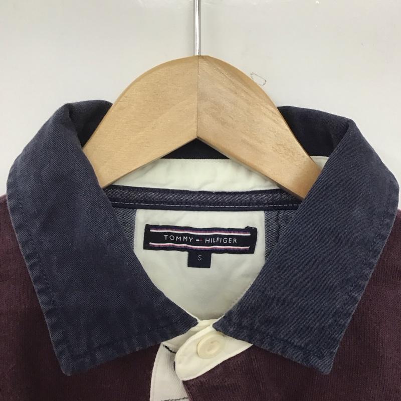 トミー TOMMY ポロシャツ 長袖 長袖ポロシャツ 長袖カットソー カラーシャツ S ロゴ、文字 紫 / パープル /  メンズ USED 古着 中古 10146575