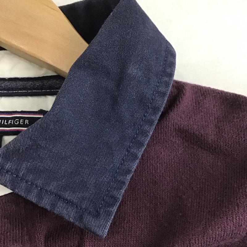 トミー TOMMY ポロシャツ 長袖 長袖ポロシャツ 長袖カットソー カラーシャツ S ロゴ、文字 紫 / パープル /  メンズ USED 古着 中古 10146575